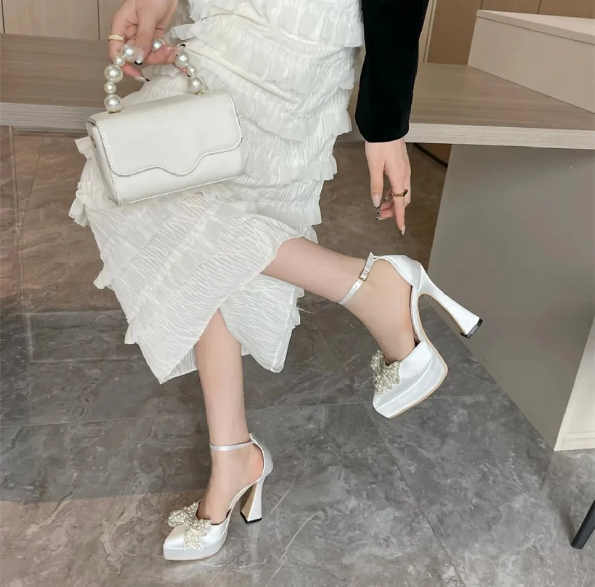 Layla Bow Platform Heels