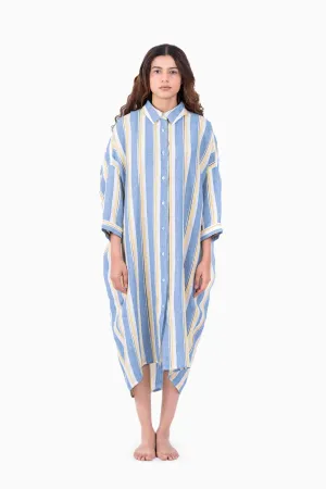 Linen Irena Shirt Dress-Tiffany Blue