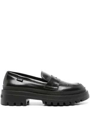 Love Moschino penny slot leather loafers