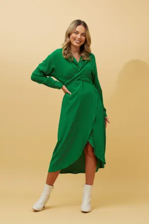 l/s x over collar dress (d514651)