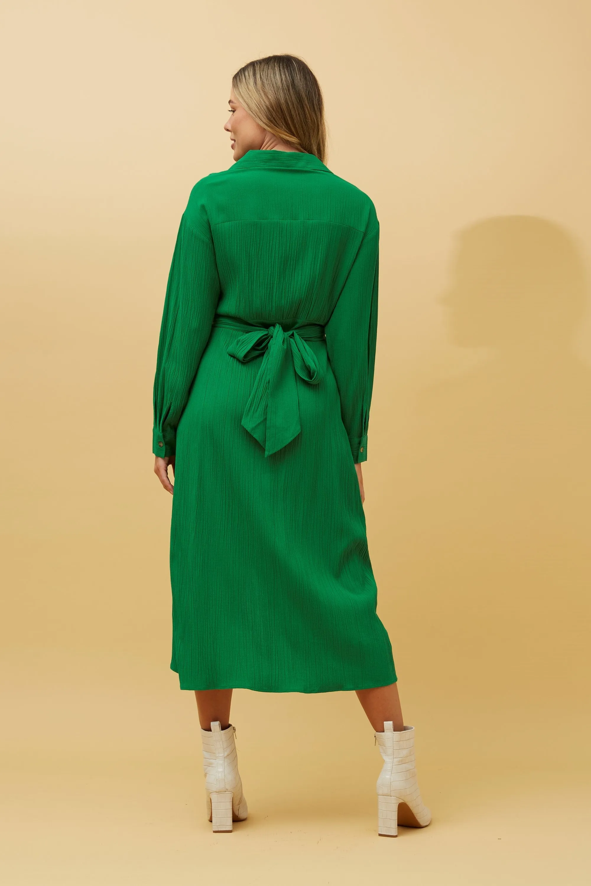 l/s x over collar dress (d514651)