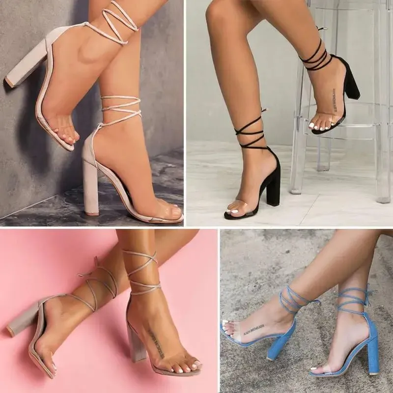 LUXE Ladies Thick Heels | Sizes 36-42 | Synthetic PU | Chic Fashion Sandals