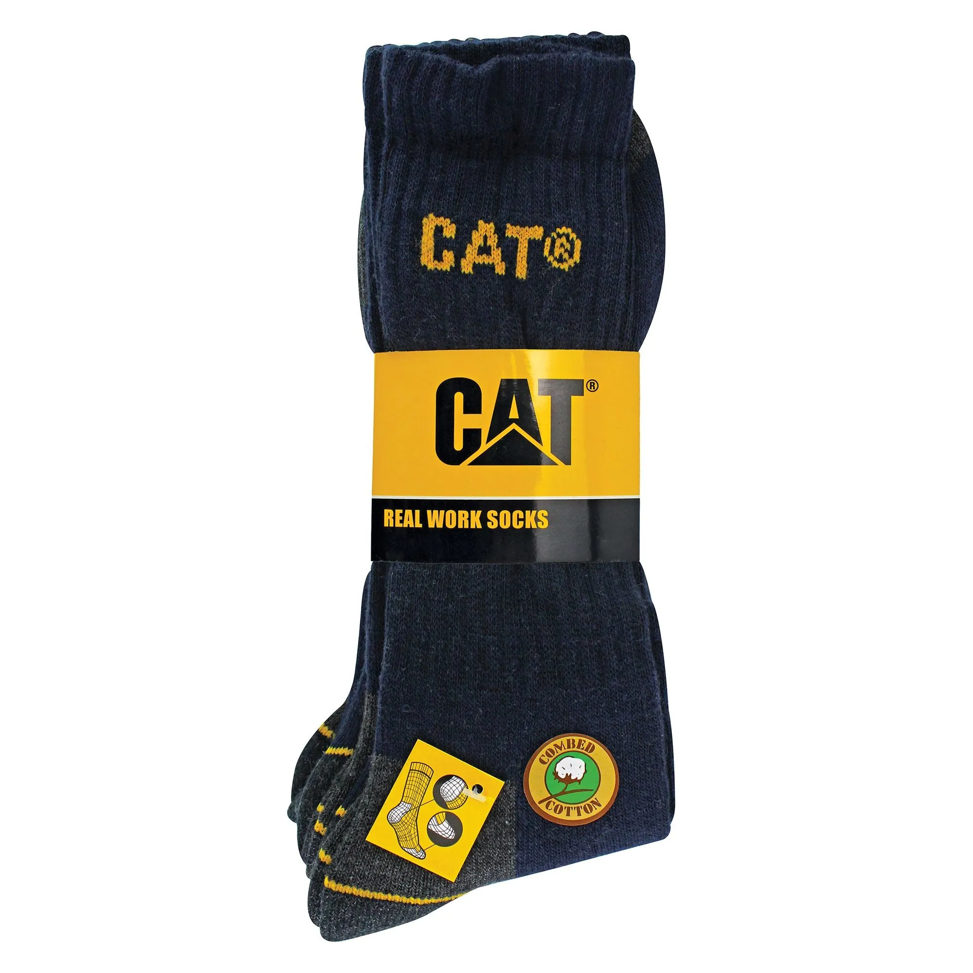Mens 3 Pack Real Work Cotton Socks