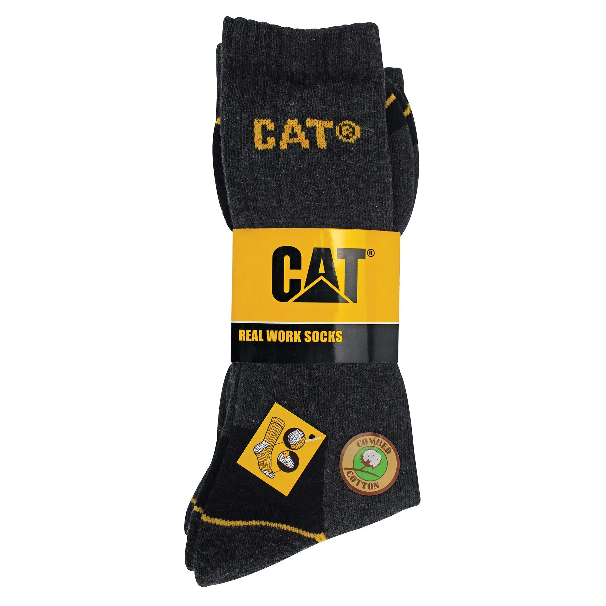 Mens 3 Pack Real Work Cotton Socks