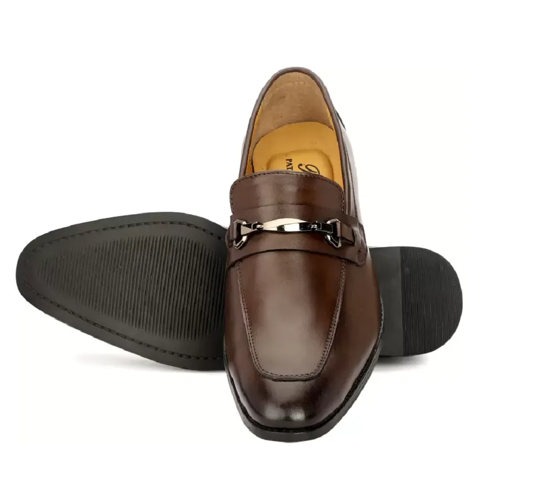 Men's Pure Leather Comfortable & Stylish Shoes(Brown)(UK Size- 6)