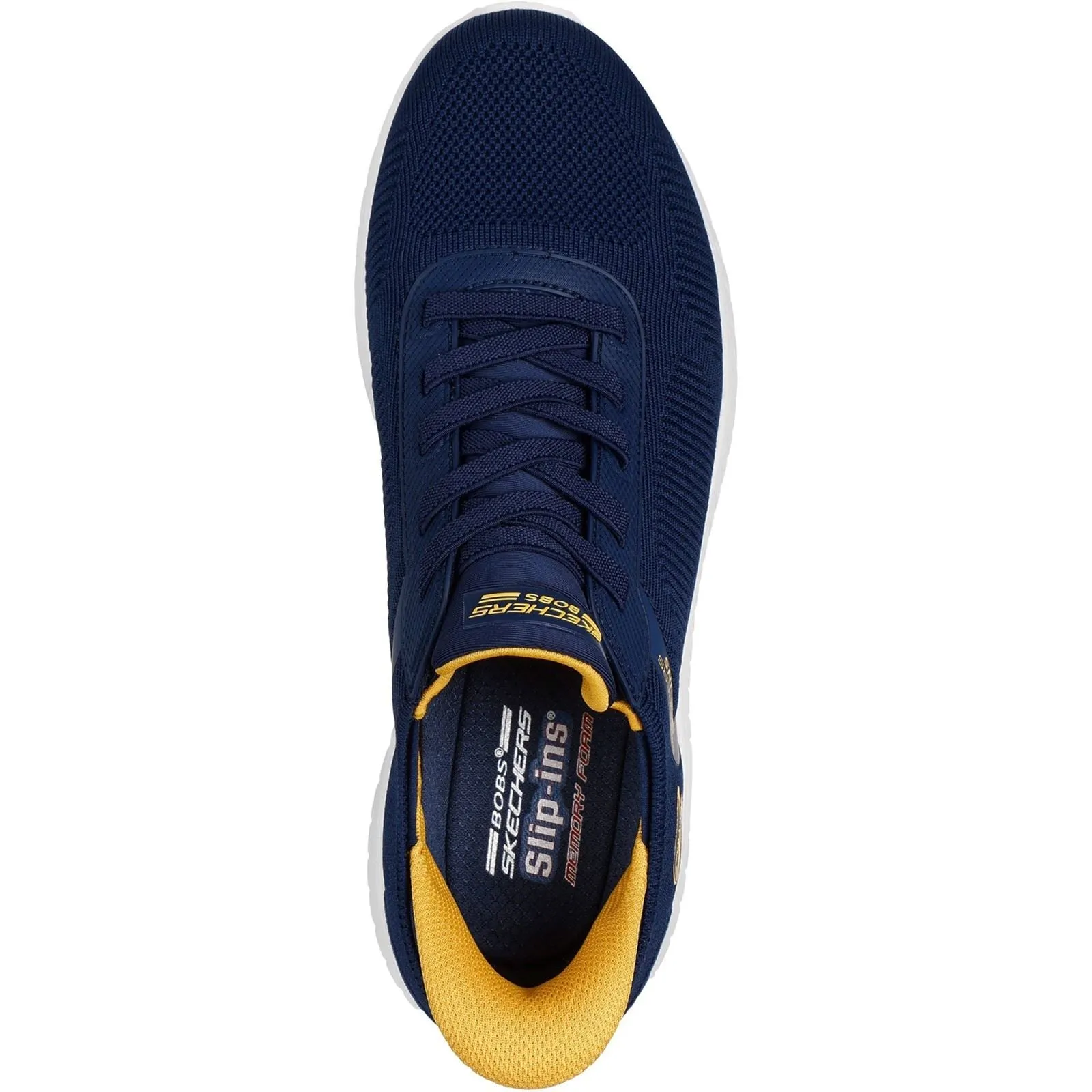 Men's Wide Fit Skechers 118312 Slip-ins Bobs Sport Squad Chaos Solid Step Sneakers