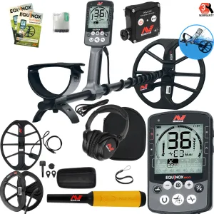 Minelab EQUINOX 800 Metal Detector, 15" Coil, Pro-Find 35 Pinpointer, & 6" Coil