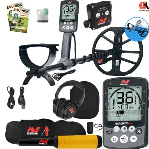 Minelab EQUINOX 800 Multi-IQ Metal Detector w/ Pro Find 35 Pinpointer, Carry Bag