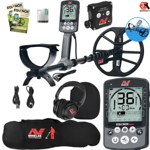Minelab EQUINOX 800 Multi-IQ Metal Detector with Black Padded Carry Bag
