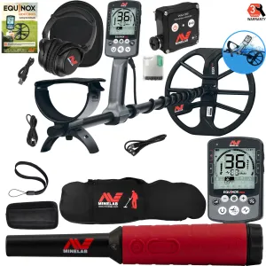 Minelab EQUINOX 800 Waterproof Metal Detector with Pro-Find 40 and Carry Bag