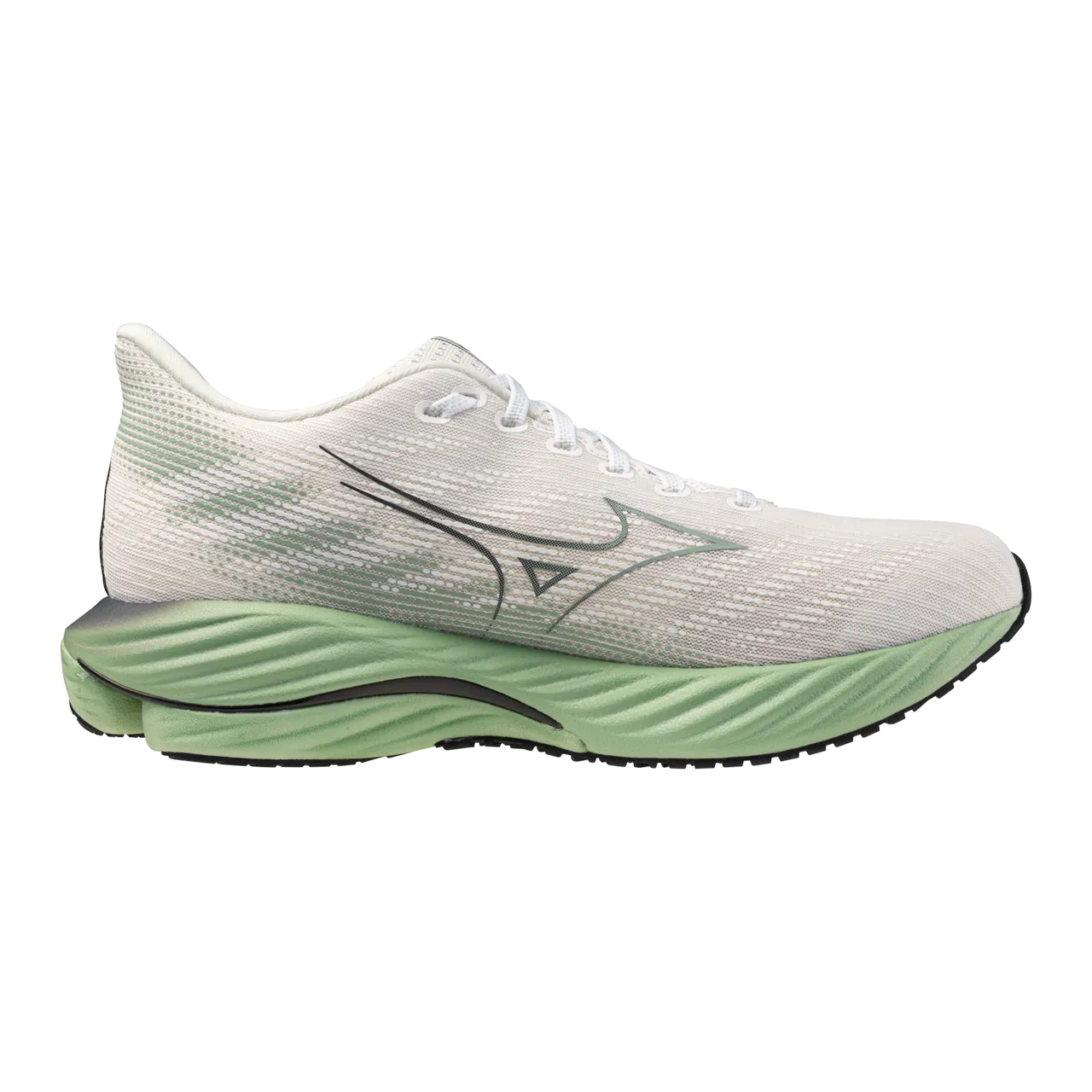 Mizuno Wave Rider 28 (D Width) - Mizuno Snow White/Frosty Green/Black (Mens)