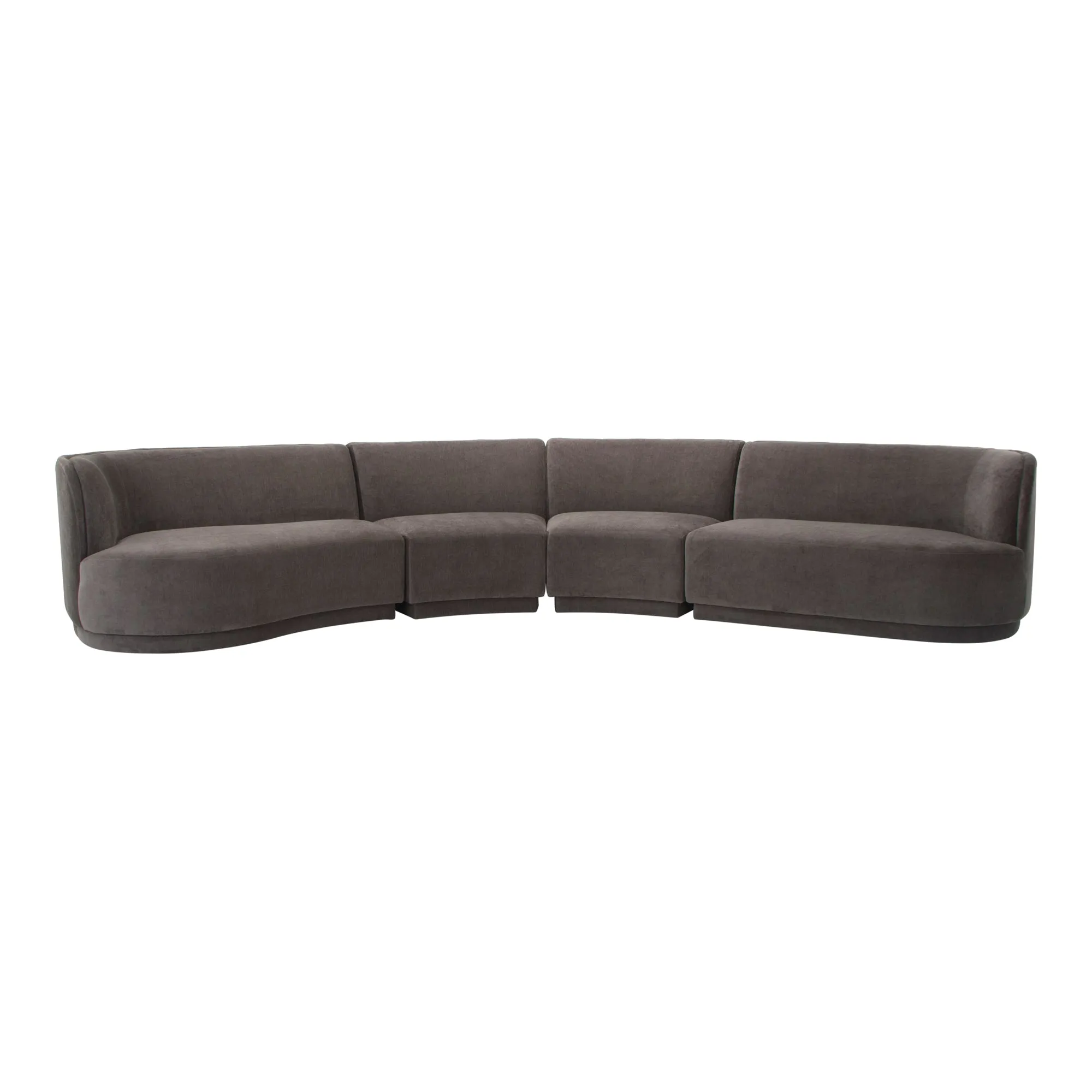 Moe's Home Collection Yoon Eclipse Grey Modular Sectional Chaise Left-Facing