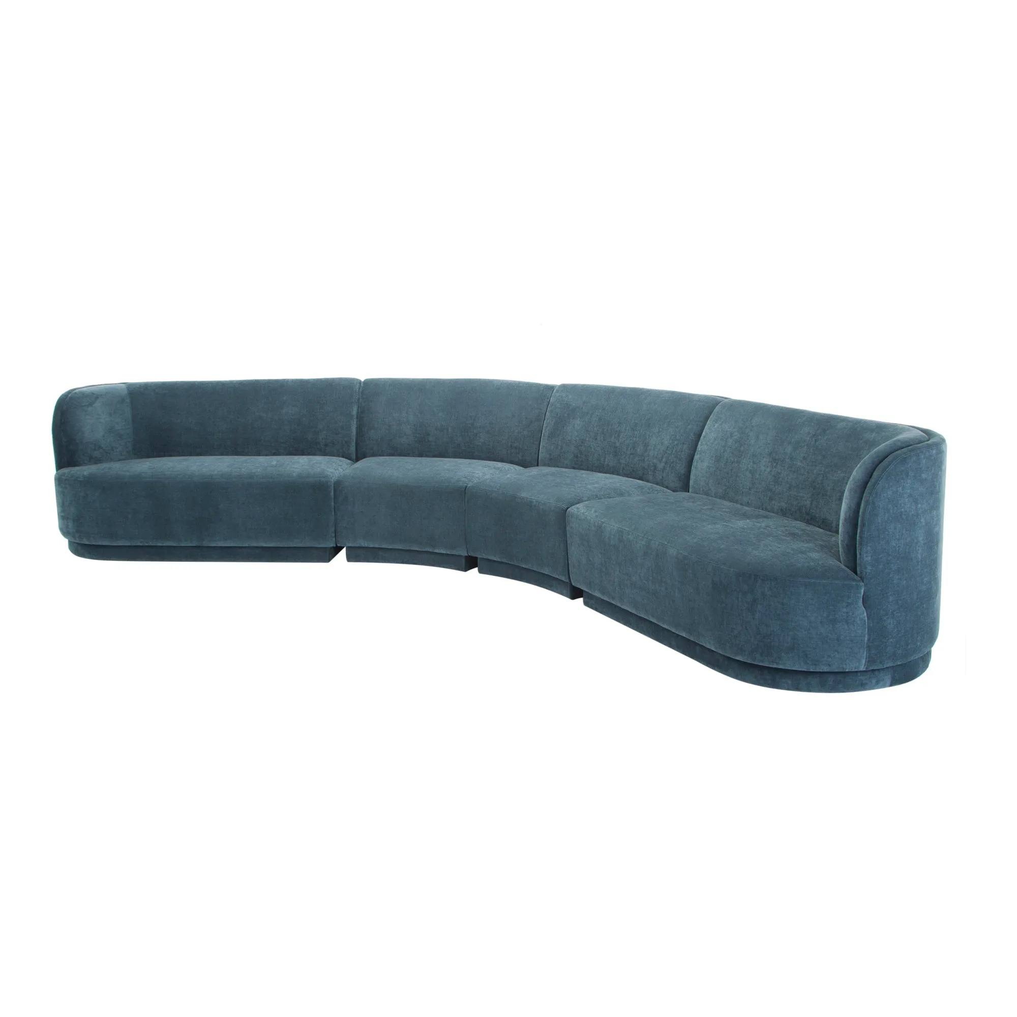 Moe's Home Collection Yoon Eclipse Nightshade Blue Modular Sectional Chaise Left-Facing