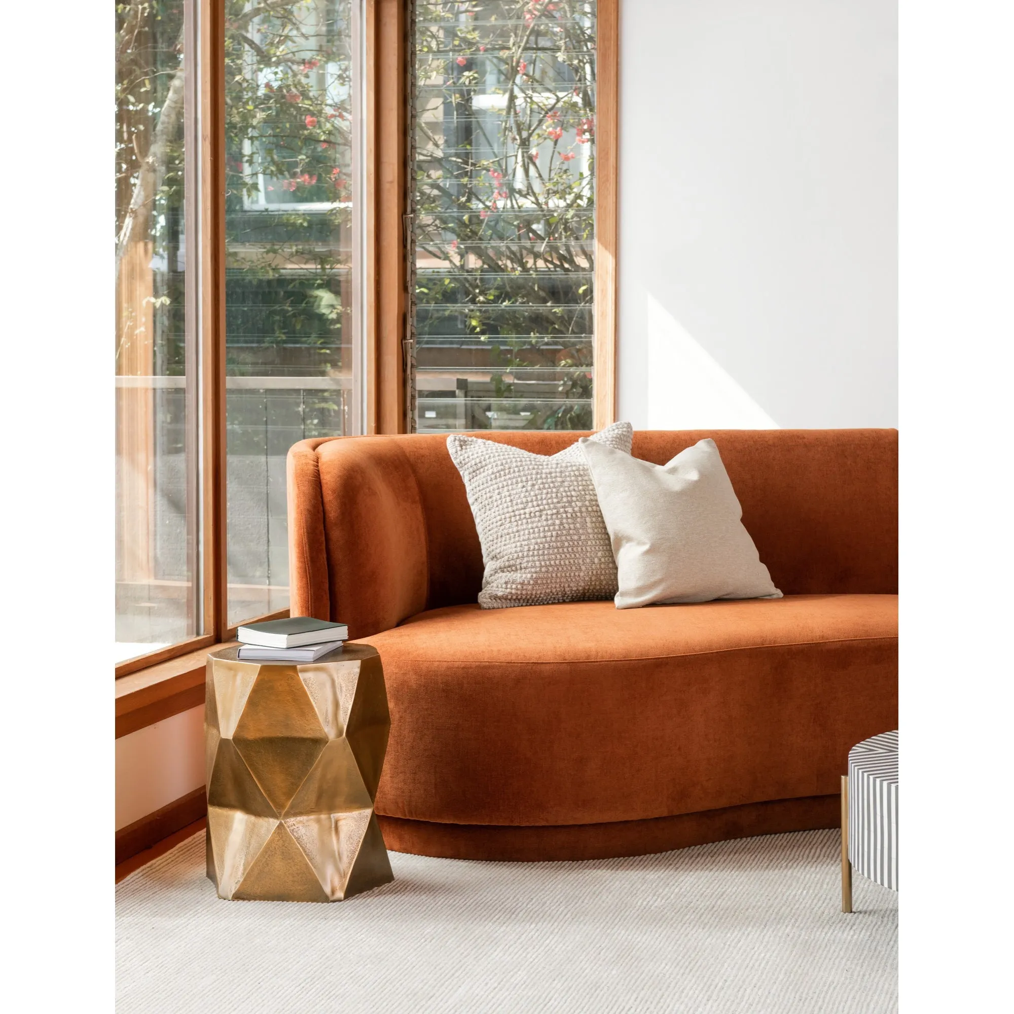 Moe's Home Collection Yoon Red 2 Seat Sofa Left-Facing