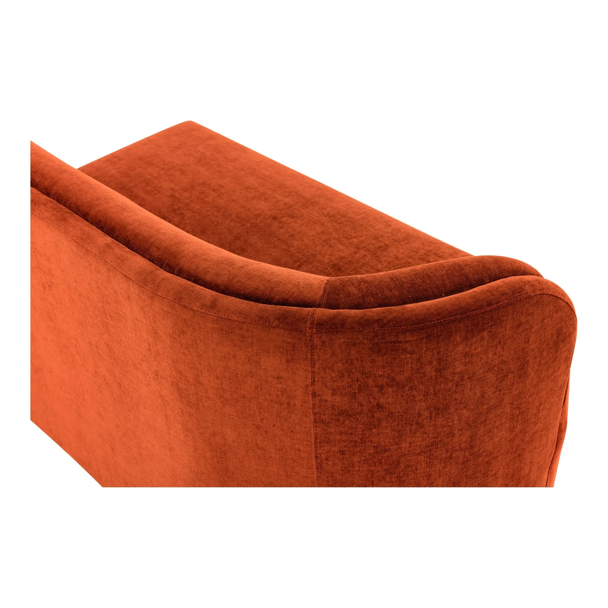 Moe's Home Collection Yoon Red 2 Seat Sofa Left-Facing