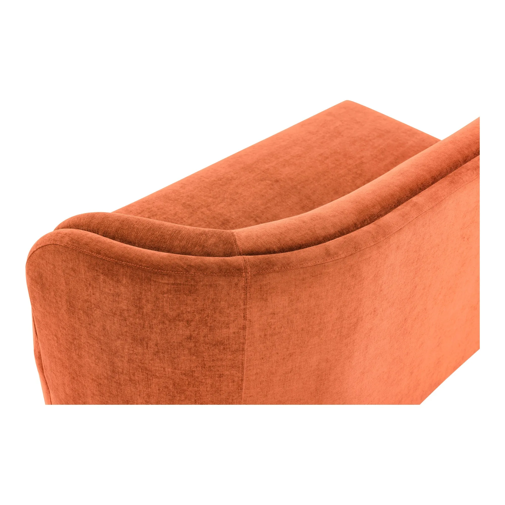 Moe's Home Collection Yoon Red 2 Seat Sofa Right-Facing