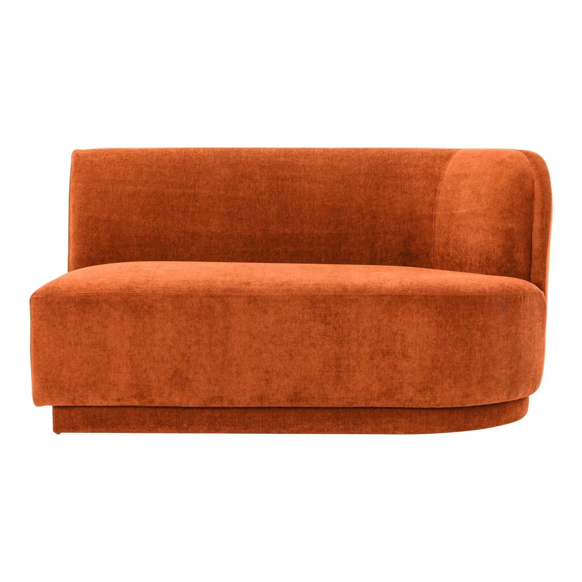 Moe's Home Collection Yoon Red 2 Seat Sofa Right-Facing