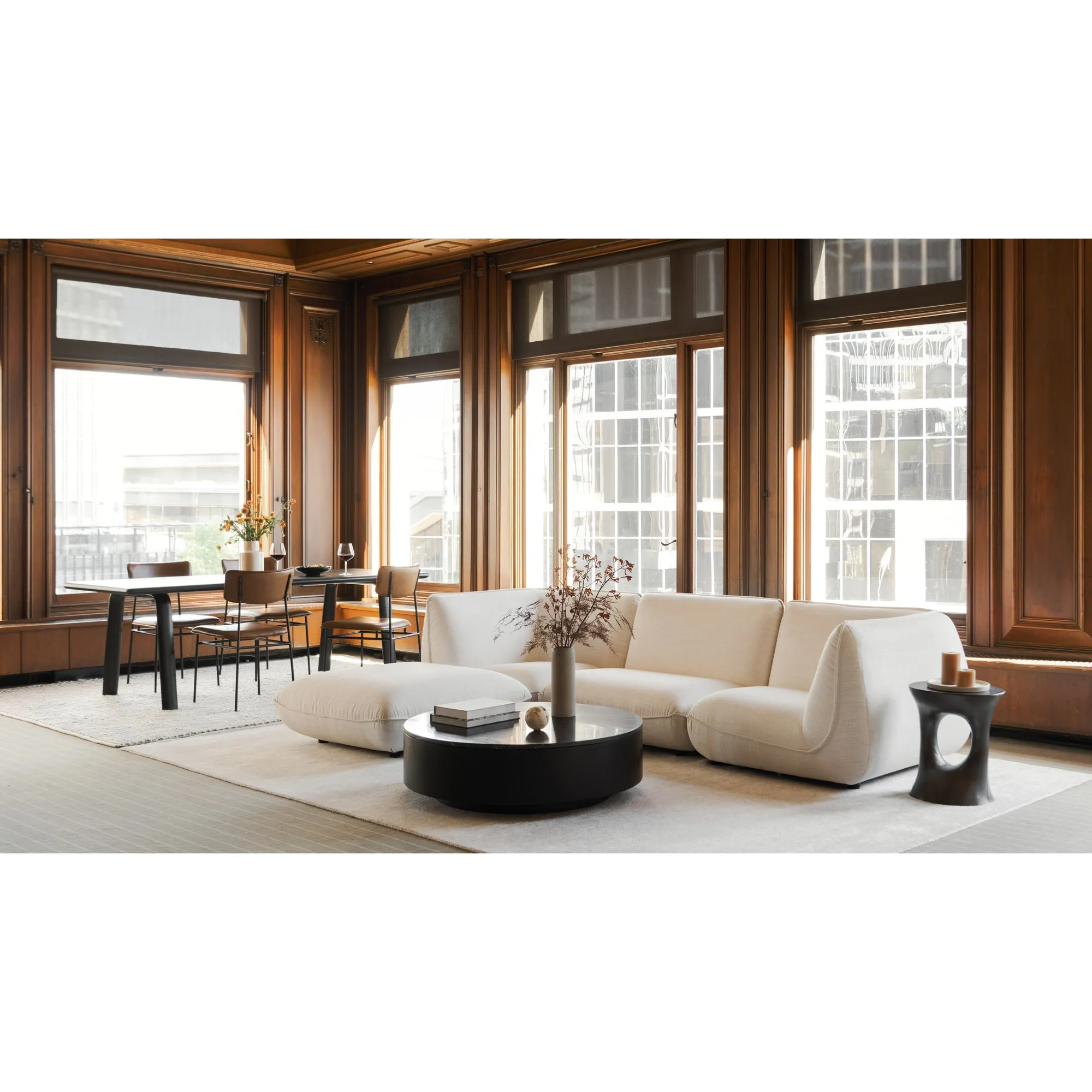 Moe's Home Collection Zeppelin Lounge Salt Stone White Modular