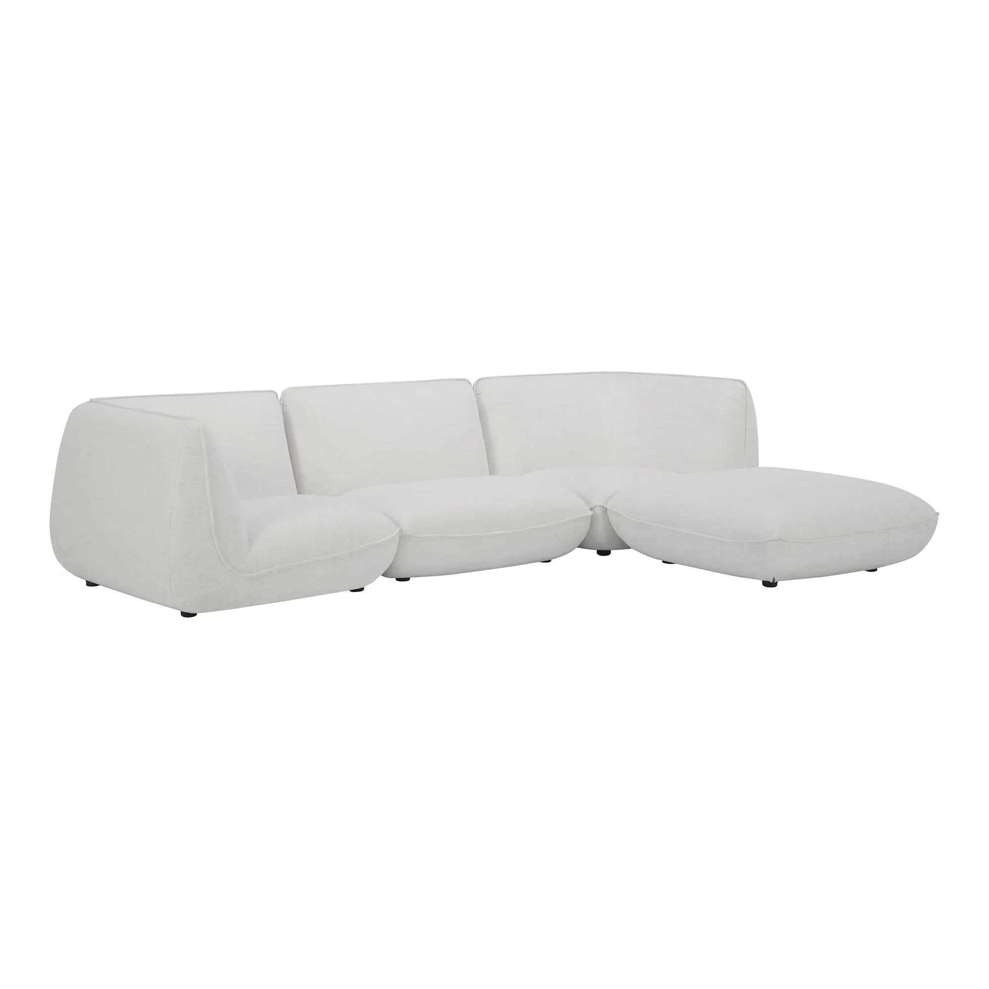 Moe's Home Collection Zeppelin Lounge Salt Stone White Modular
