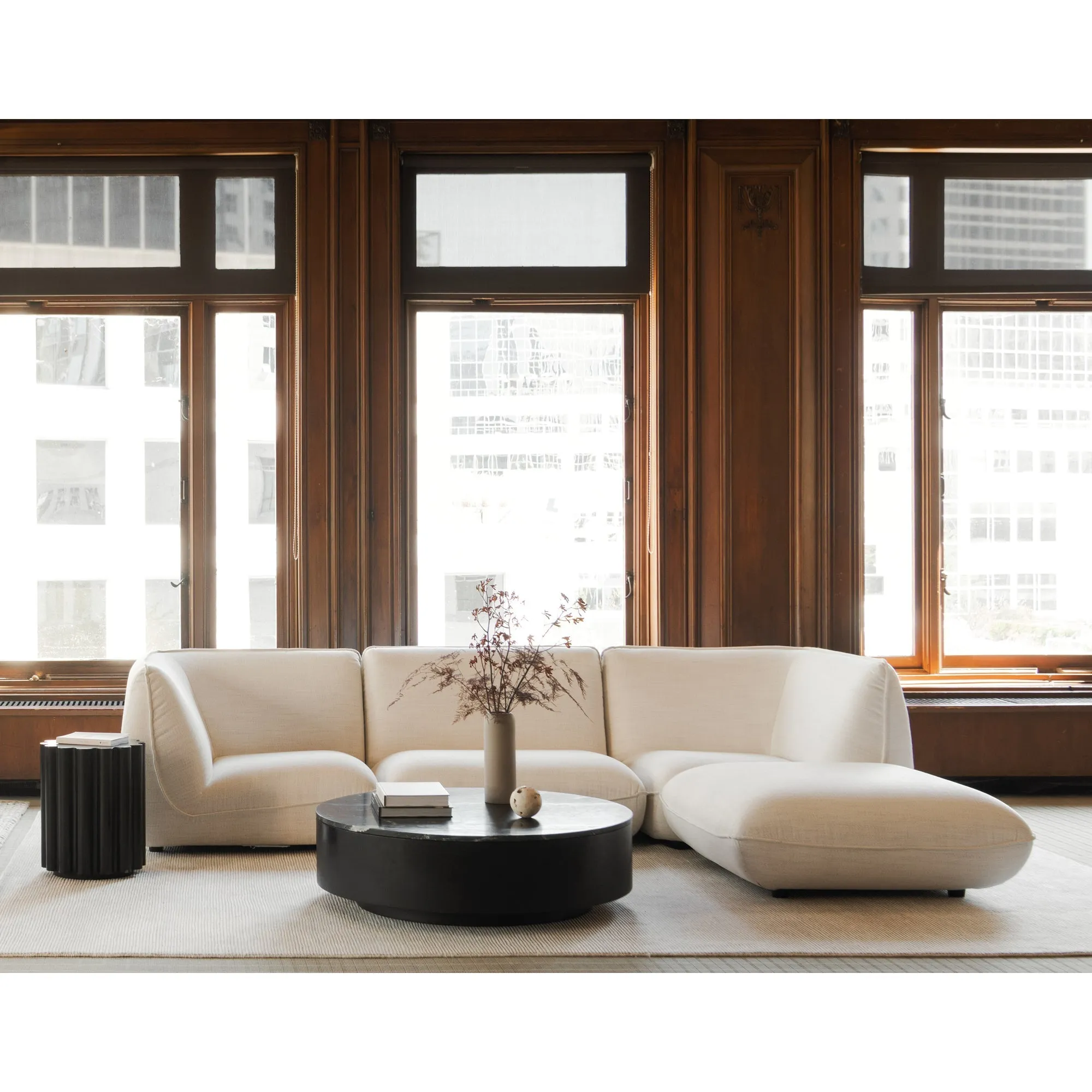 Moe's Home Collection Zeppelin Lounge Salt Stone White Modular