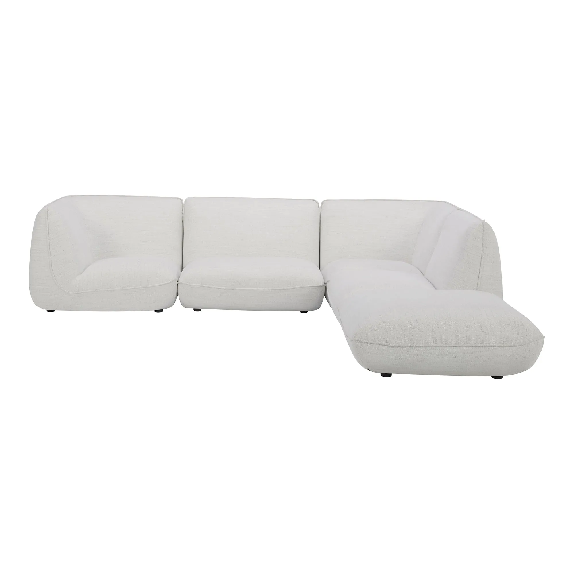 Moe's Home Collection Zeppelin Lounge Salt Stone White Modular
