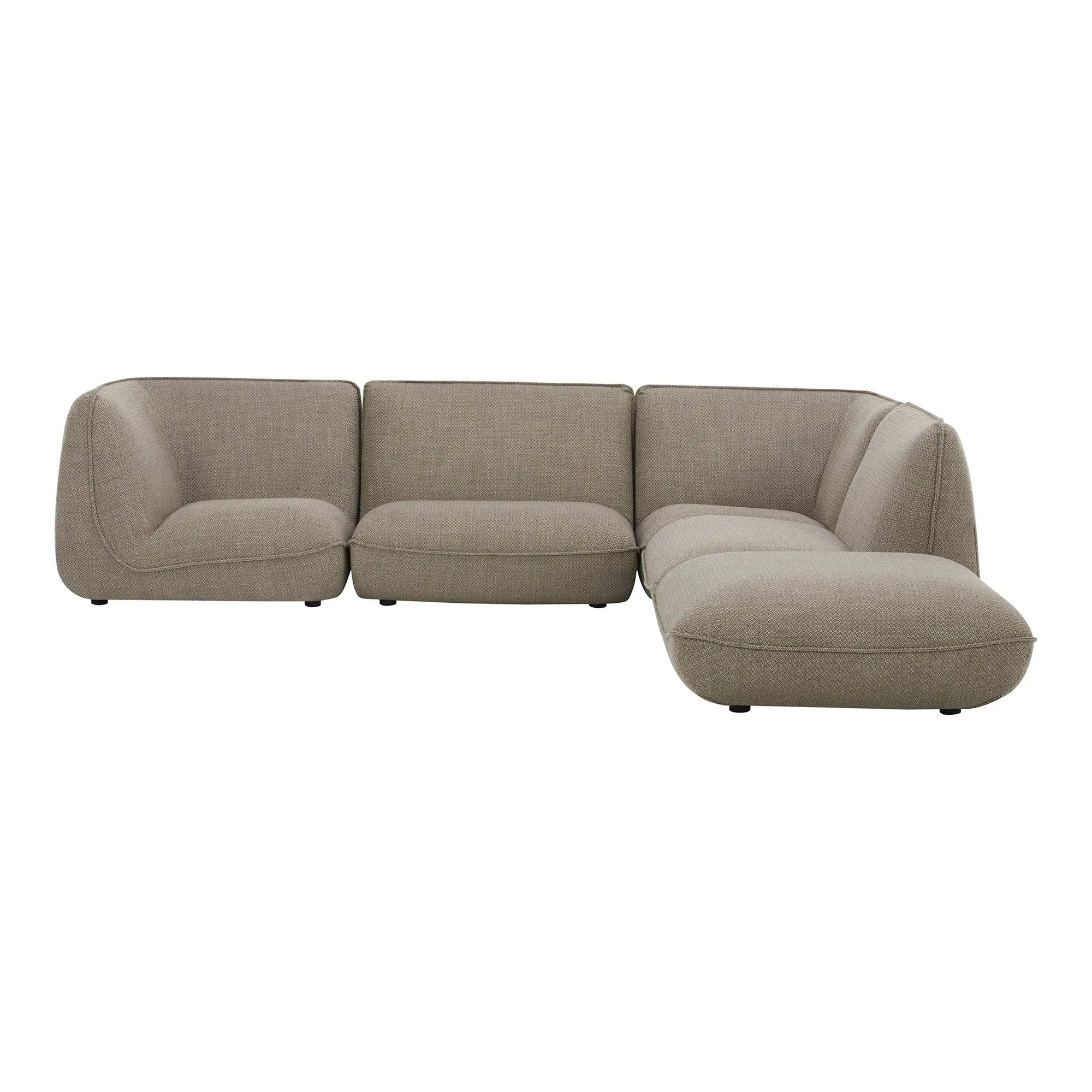 Moe's Home Collection Zeppelin Lounge Speckled Pumice Modular Sectional