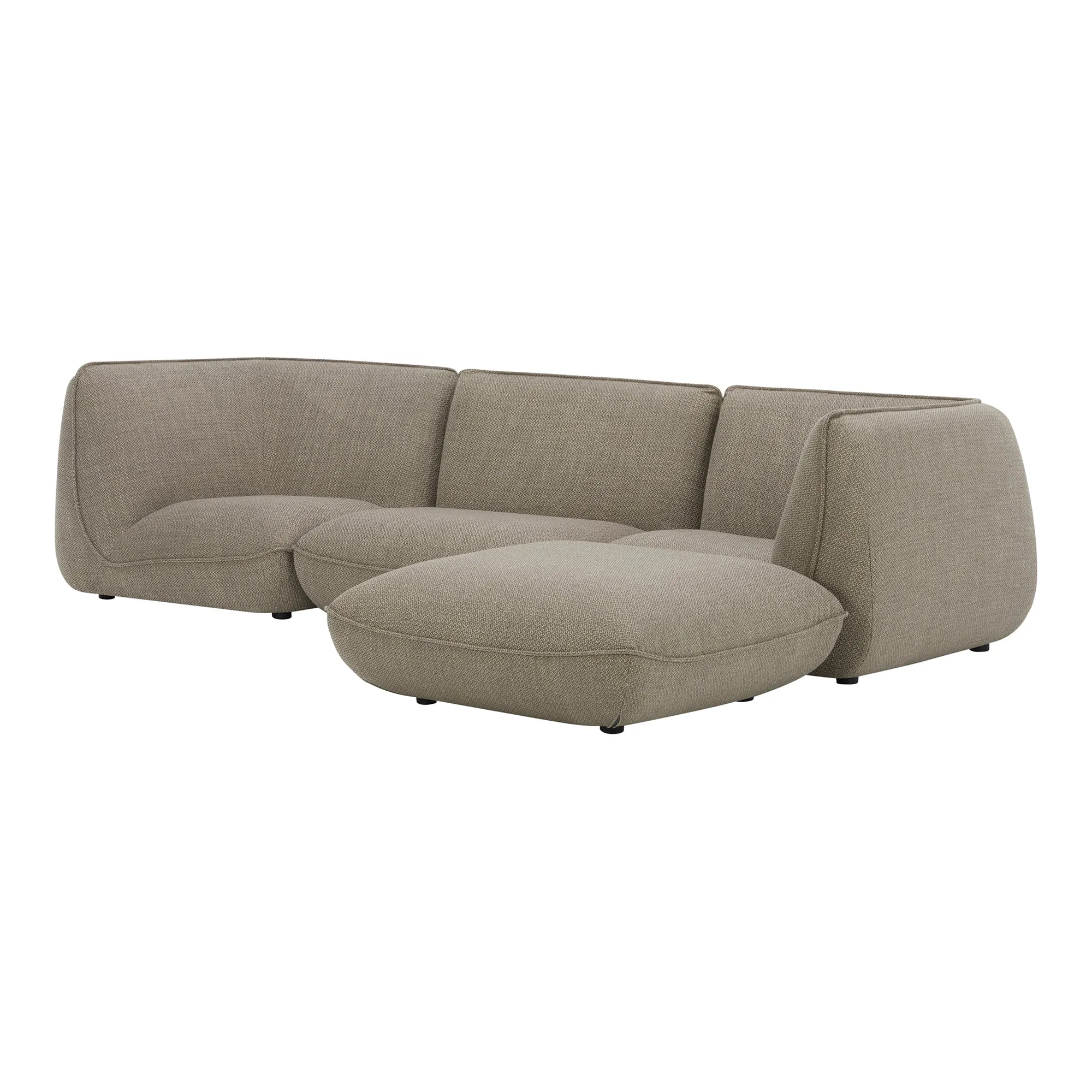 Moe's Home Collection Zeppelin Lounge Speckled Pumice Modular Sectional