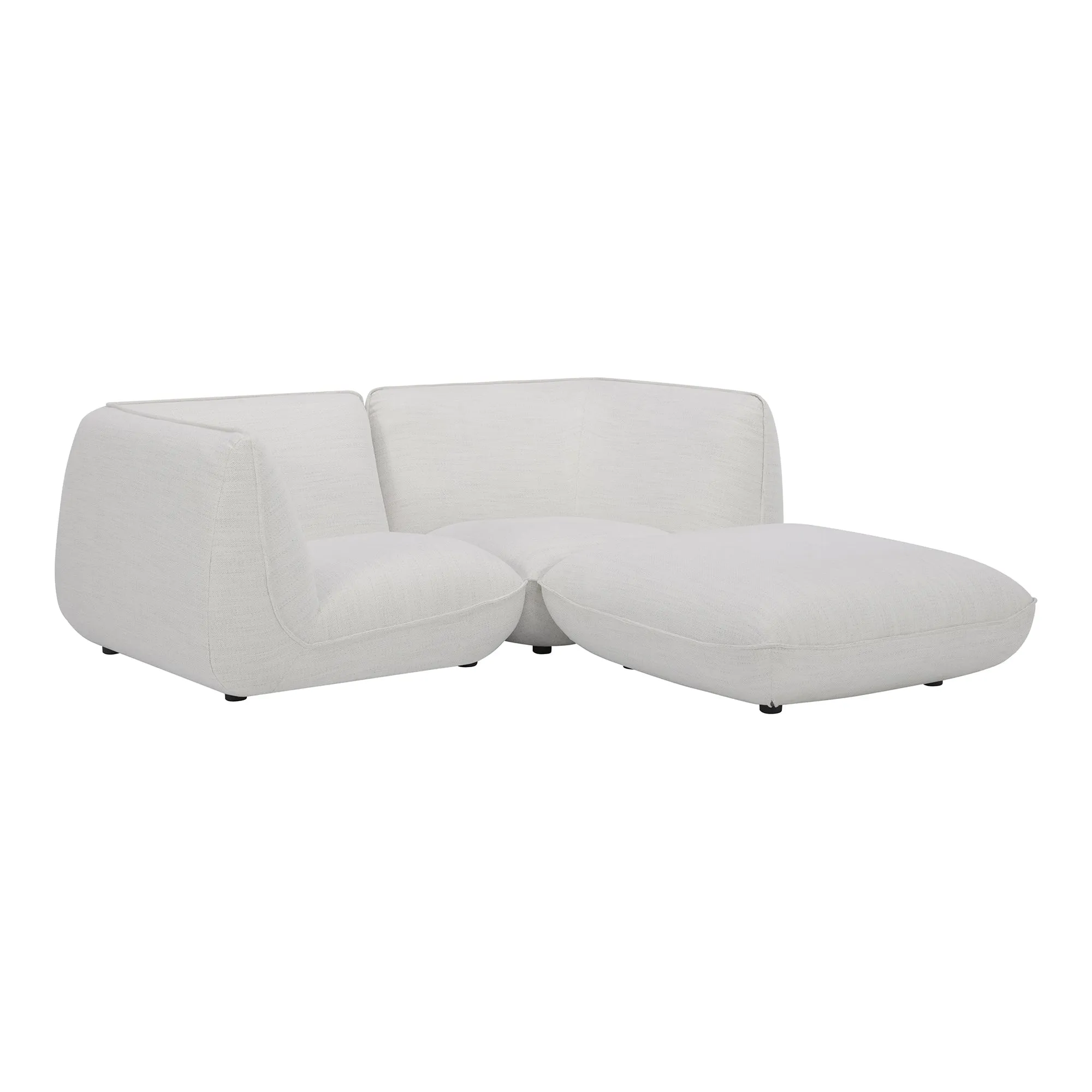 Moe's Home Collection Zeppelin Nook Salt Stone White Modular Sectional