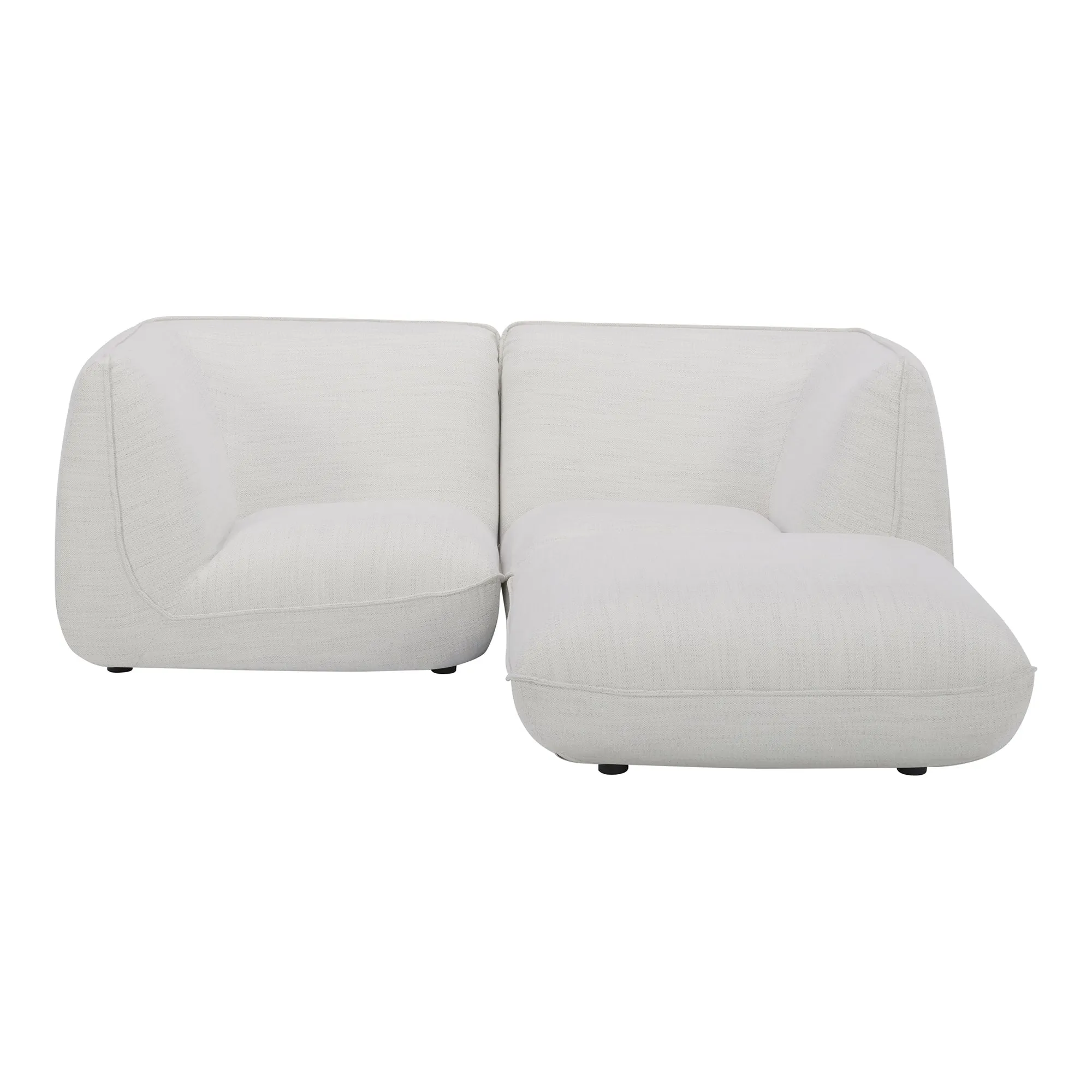 Moe's Home Collection Zeppelin Nook Salt Stone White Modular Sectional