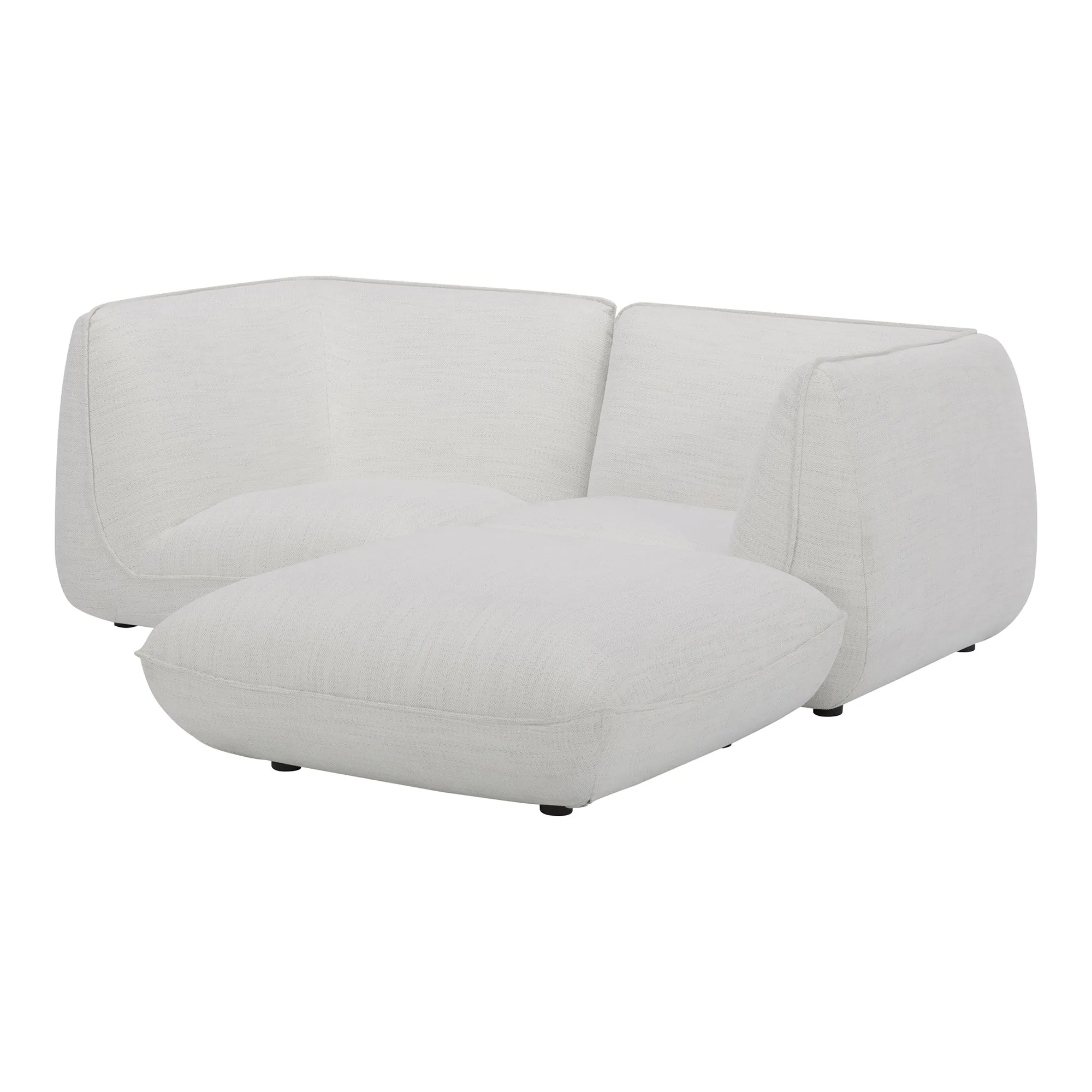 Moe's Home Collection Zeppelin Nook Salt Stone White Modular Sectional