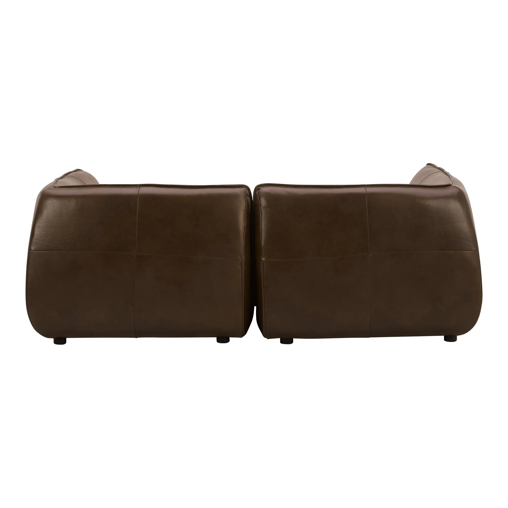 Moe's Home Collection Zeppelin Nook Toasted Hickory Modular Leather Sectional