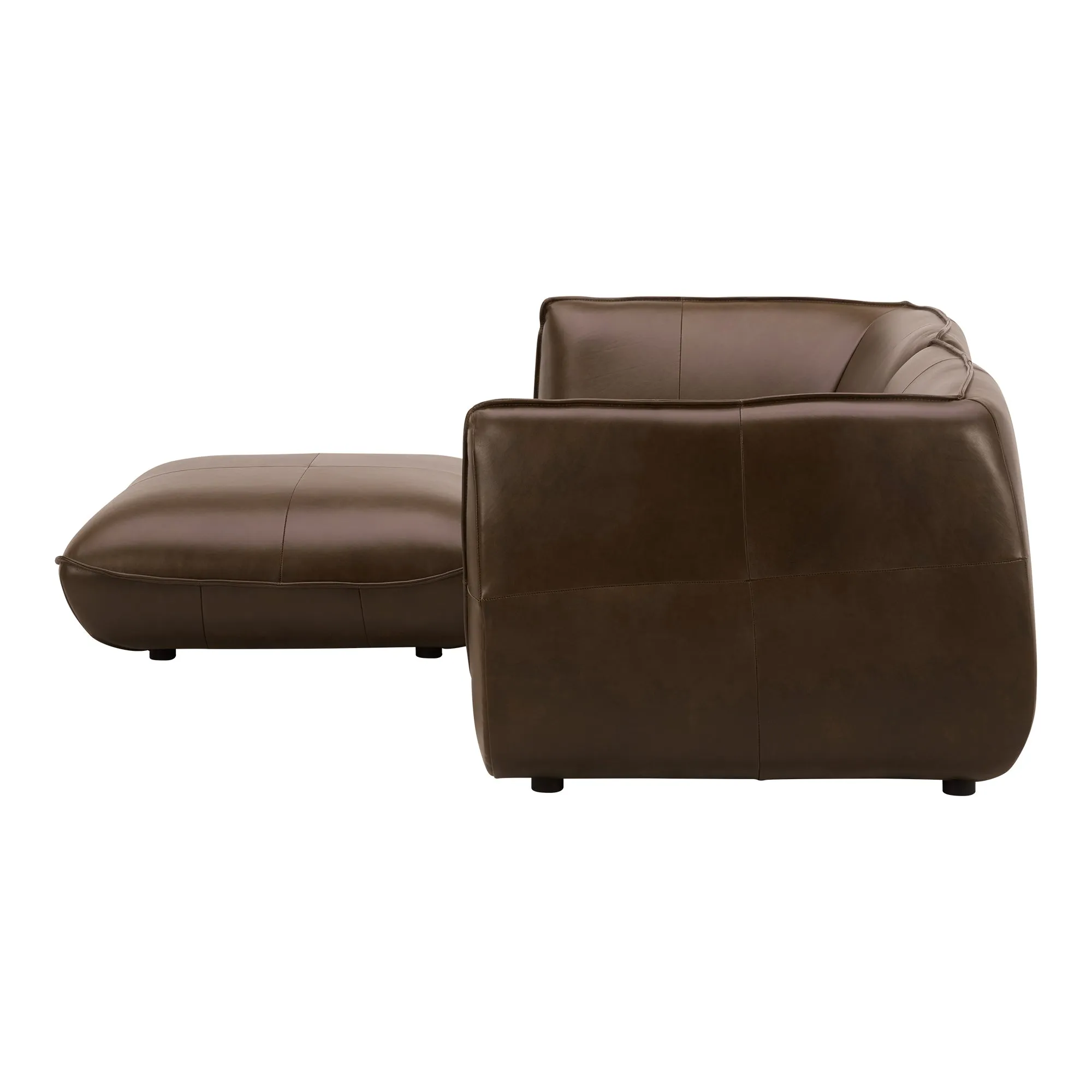 Moe's Home Collection Zeppelin Nook Toasted Hickory Modular Leather Sectional