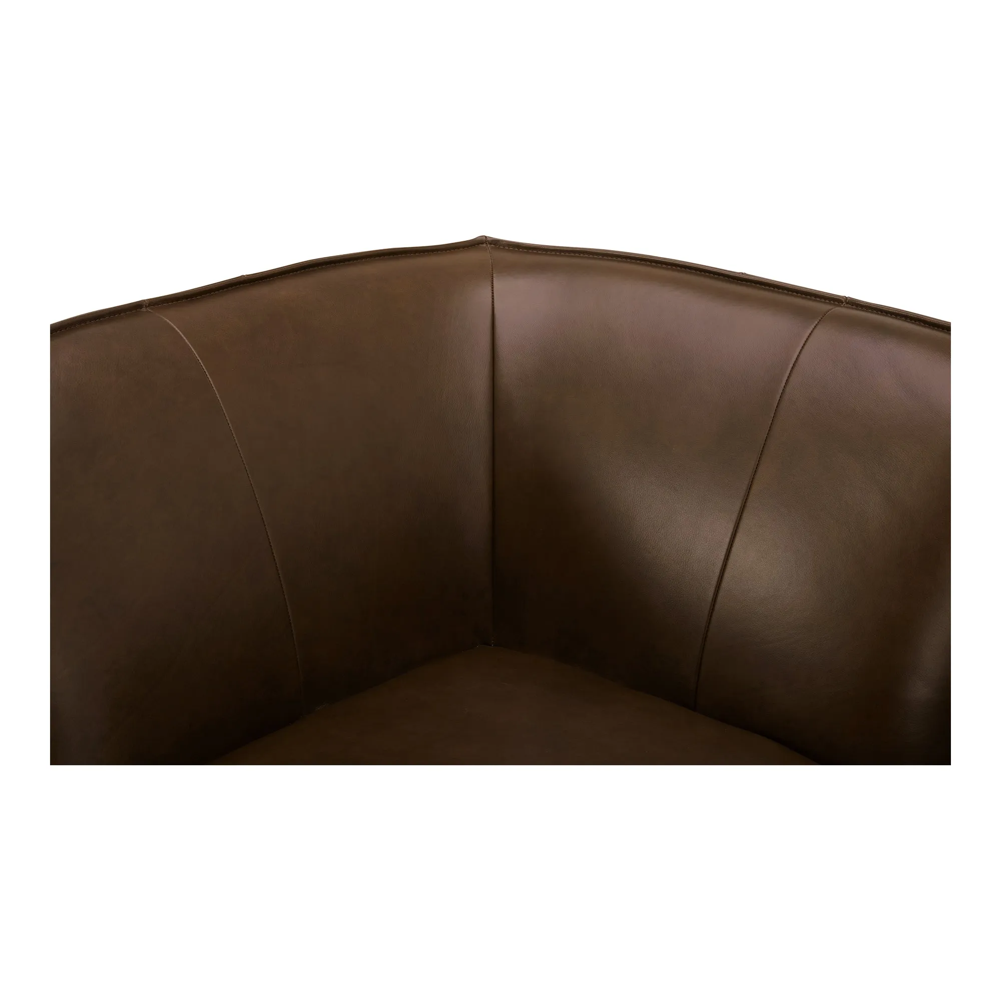 Moe's Home Collection Zeppelin Nook Toasted Hickory Modular Leather Sectional