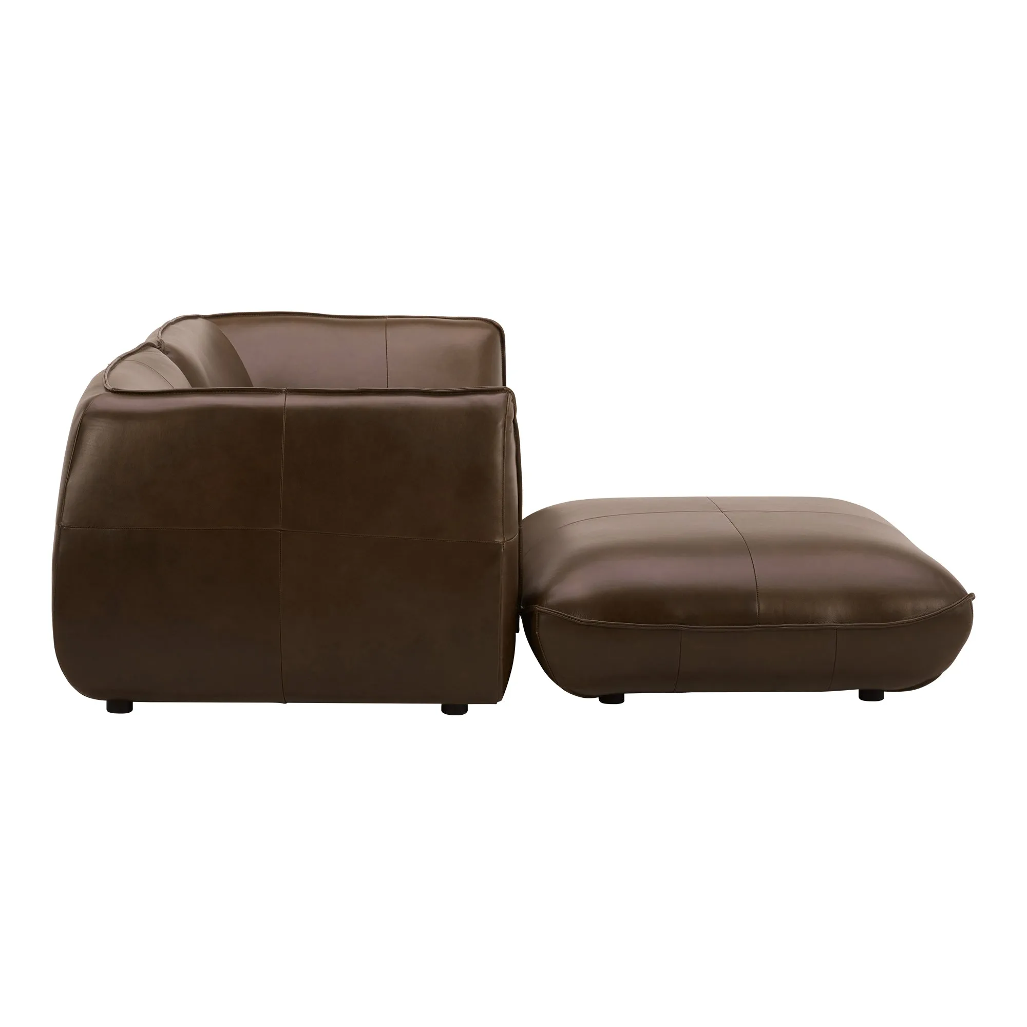 Moe's Home Collection Zeppelin Nook Toasted Hickory Modular Leather Sectional