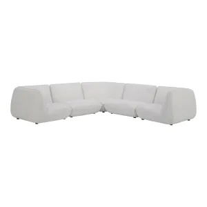 Moe's Home Collection Zeppelin Salt Stone White Classic L-Shaped Modular Sectional