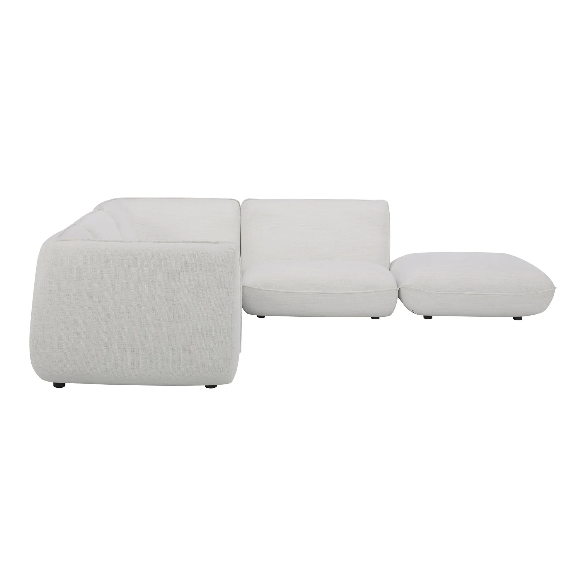 Moe's Home Collection Zeppelin  Salt Stone White Dream Modular Sectional