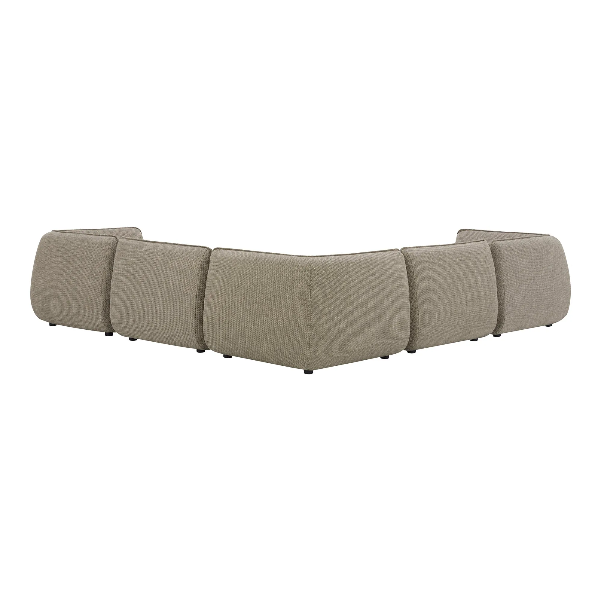 Moe's Home Collection Zeppelin Speckled Pumice Classic L-Shaped Modular Sectional