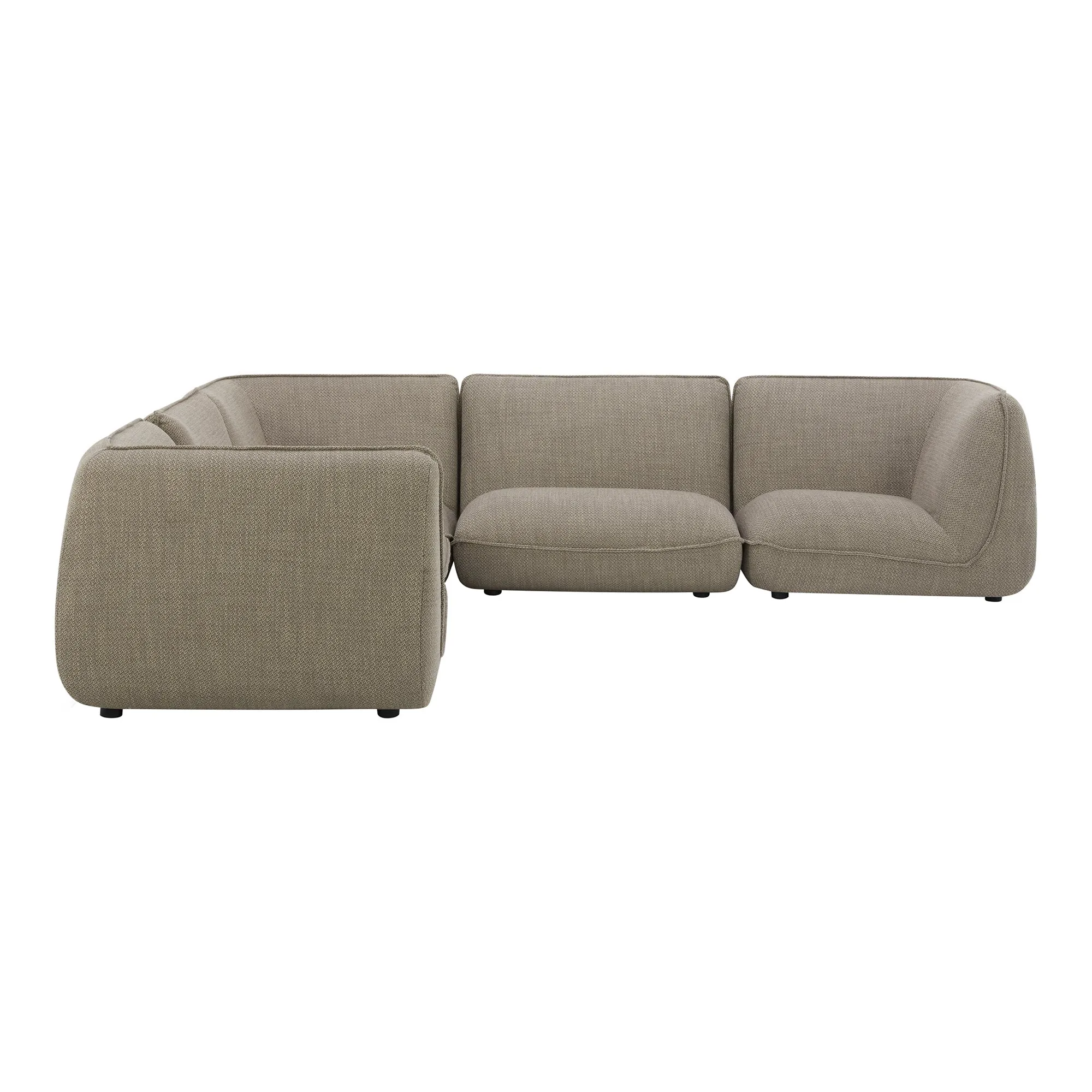 Moe's Home Collection Zeppelin Speckled Pumice Classic L-Shaped Modular Sectional