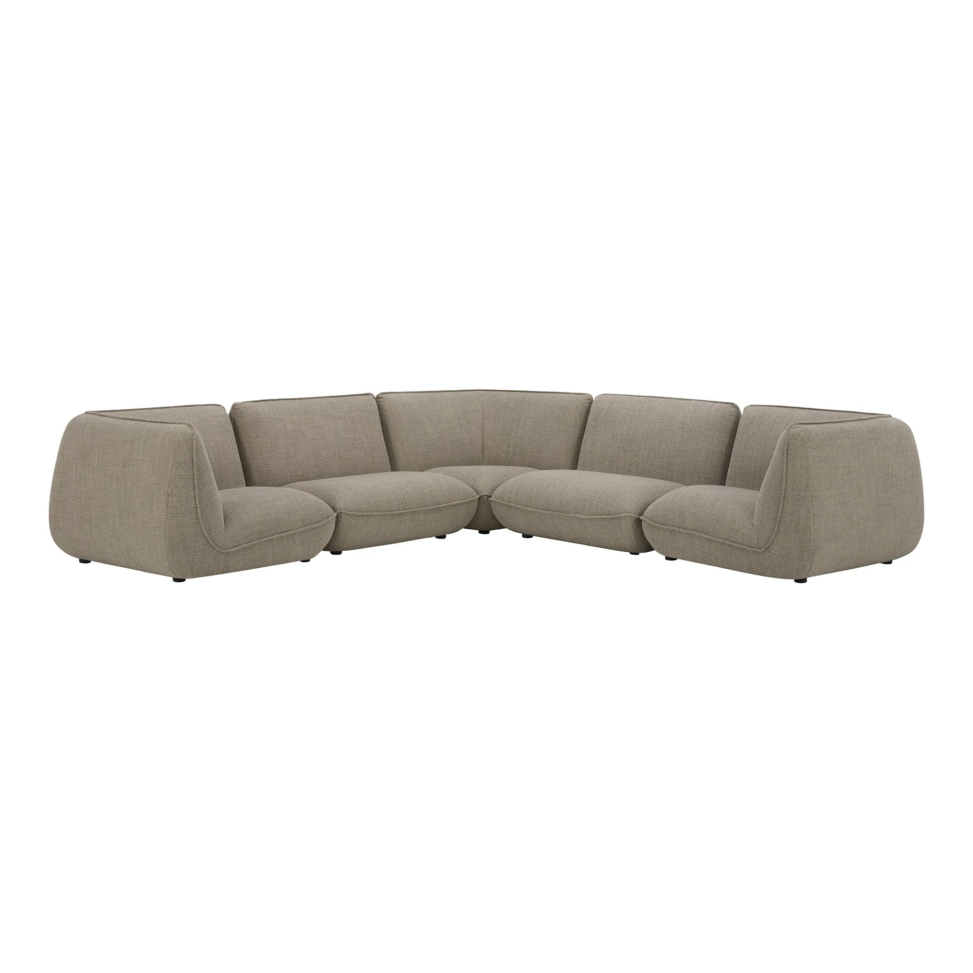 Moe's Home Collection Zeppelin Speckled Pumice Classic L-Shaped Modular Sectional