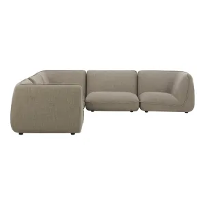 Moe's Home Collection Zeppelin Speckled Pumice Classic L-Shaped Modular Sectional
