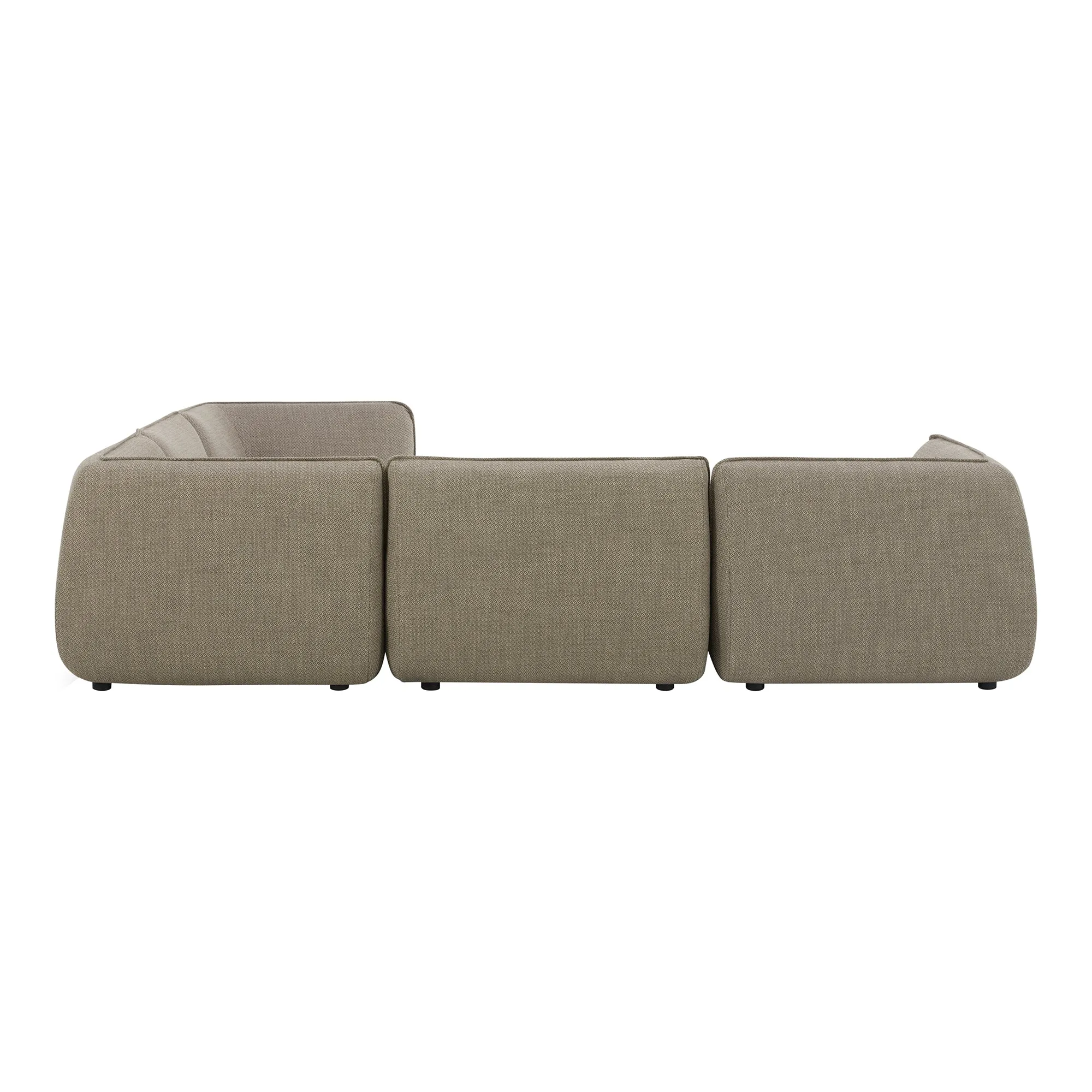 Moe's Home Collection Zeppelin Speckled Pumice Classic L-Shaped Modular Sectional
