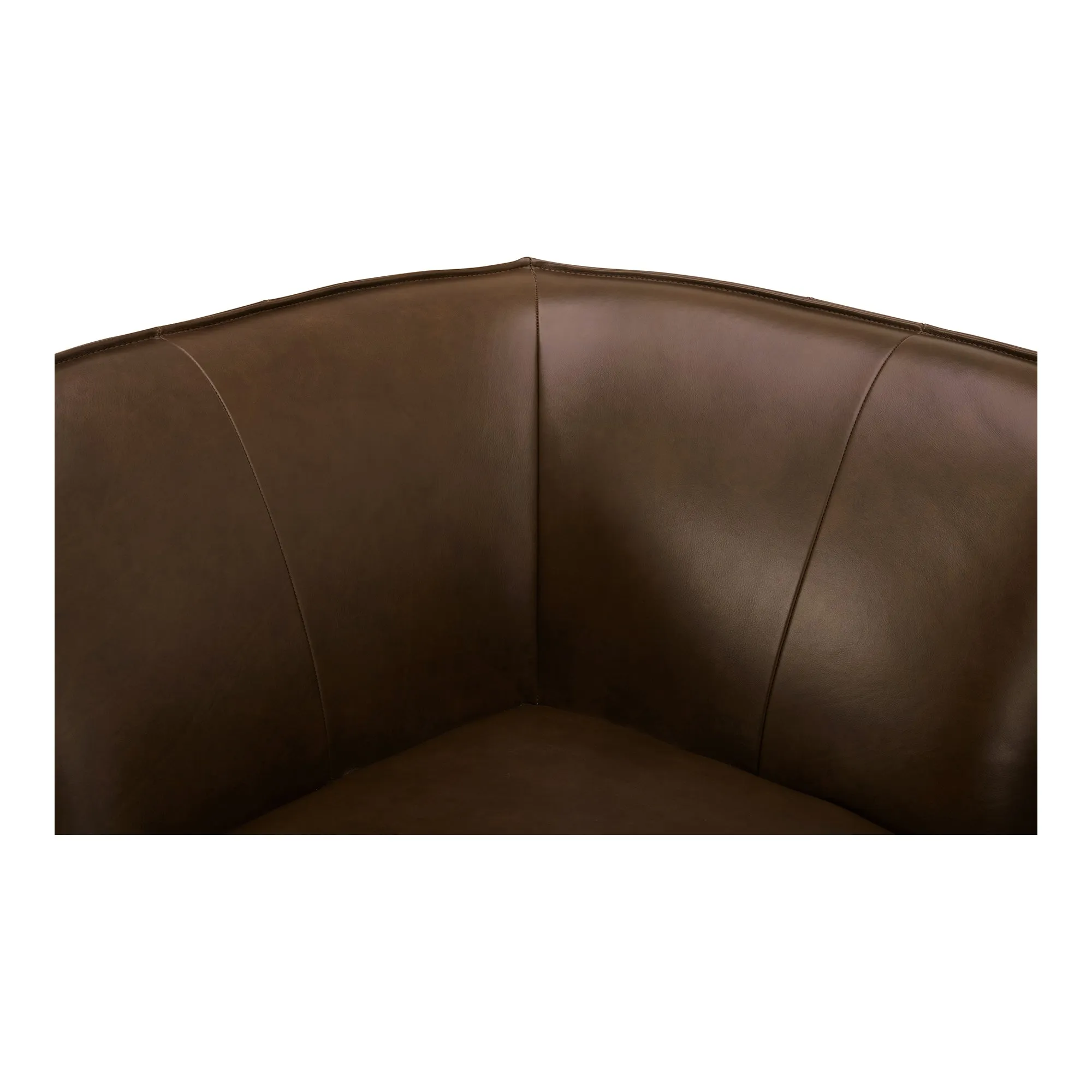 Moe's Home Collection Zeppelin Toasted Hickory Classic L-Shaped Modular Leather Sectional