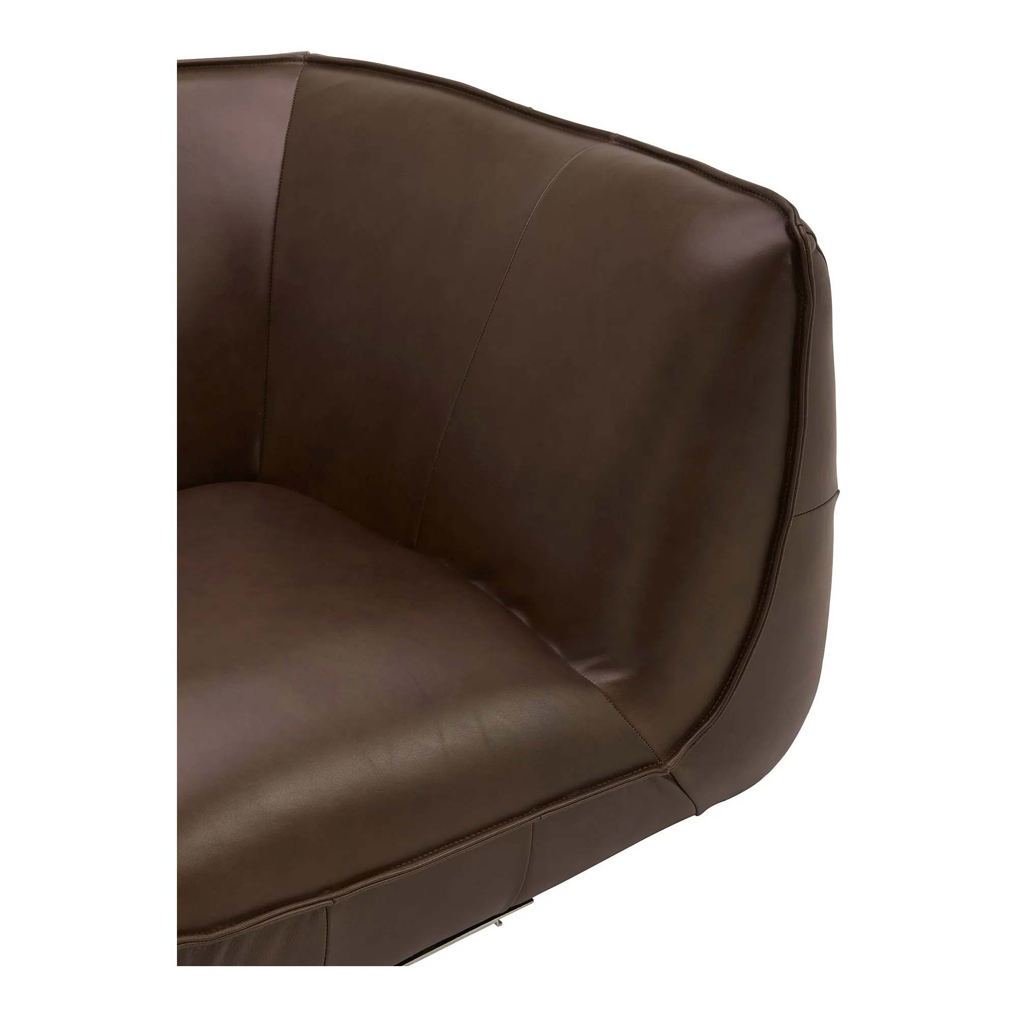 Moe's Home Collection Zeppelin Toasted Hickory Classic L-Shaped Modular Leather Sectional