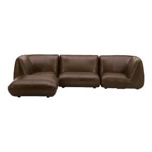 Moe's Home Collection Zeppelin Toasted Hickory Lounge Modular Leather Sectional