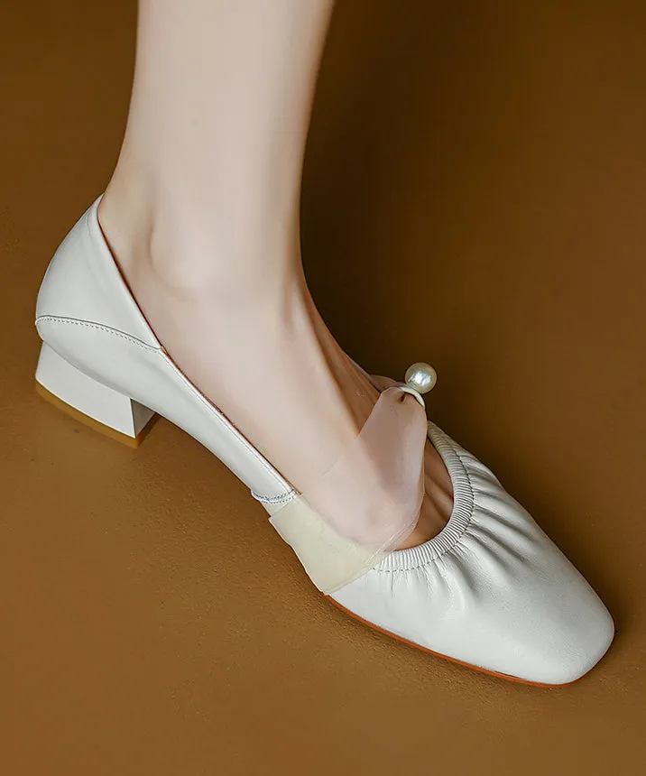 Mulberry Classy Chunky Shoes Cowhide Leather Splicing