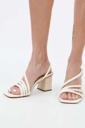 Natural Charm Wooden Heel Sandal -White