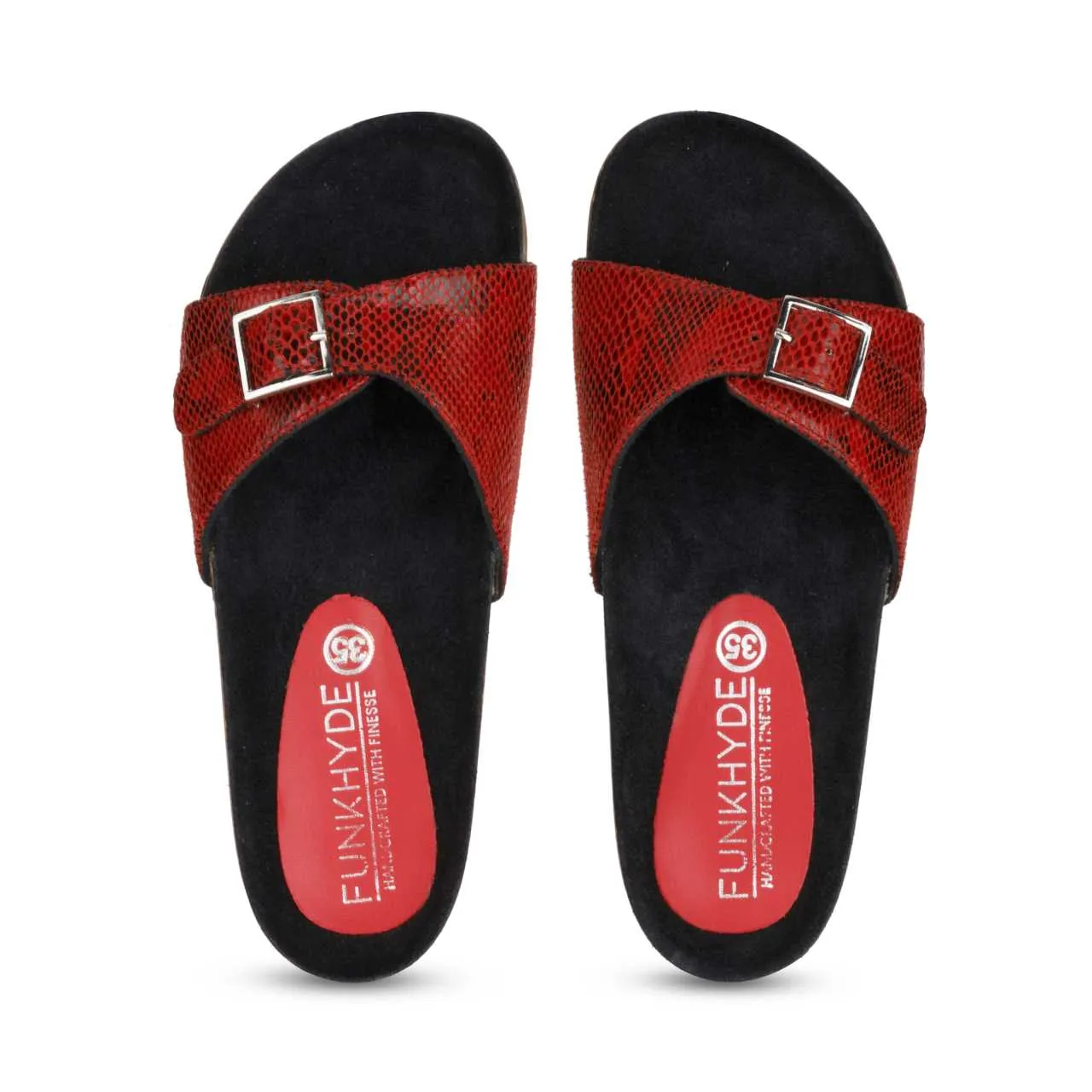 Navi Red Snake Comfort Slipons