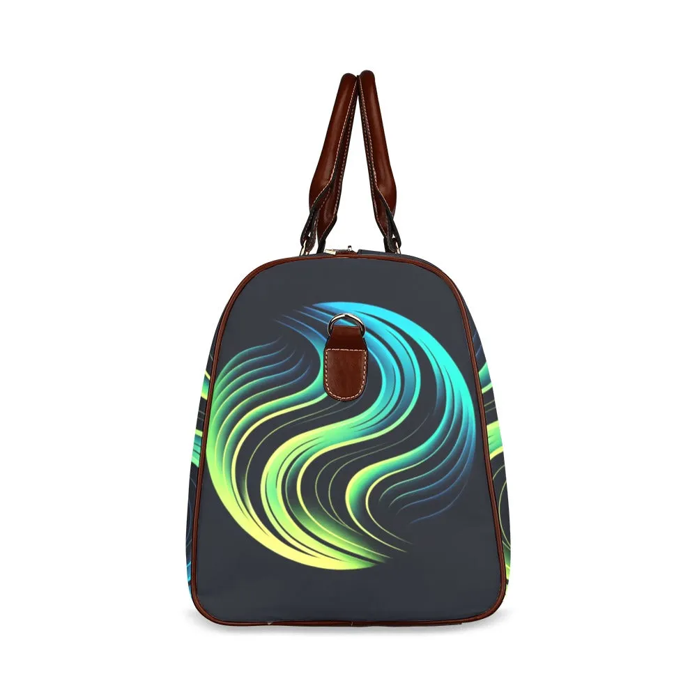 Neon Wave Luxe Waterproof Duffel Bag – Sleek and Stylish