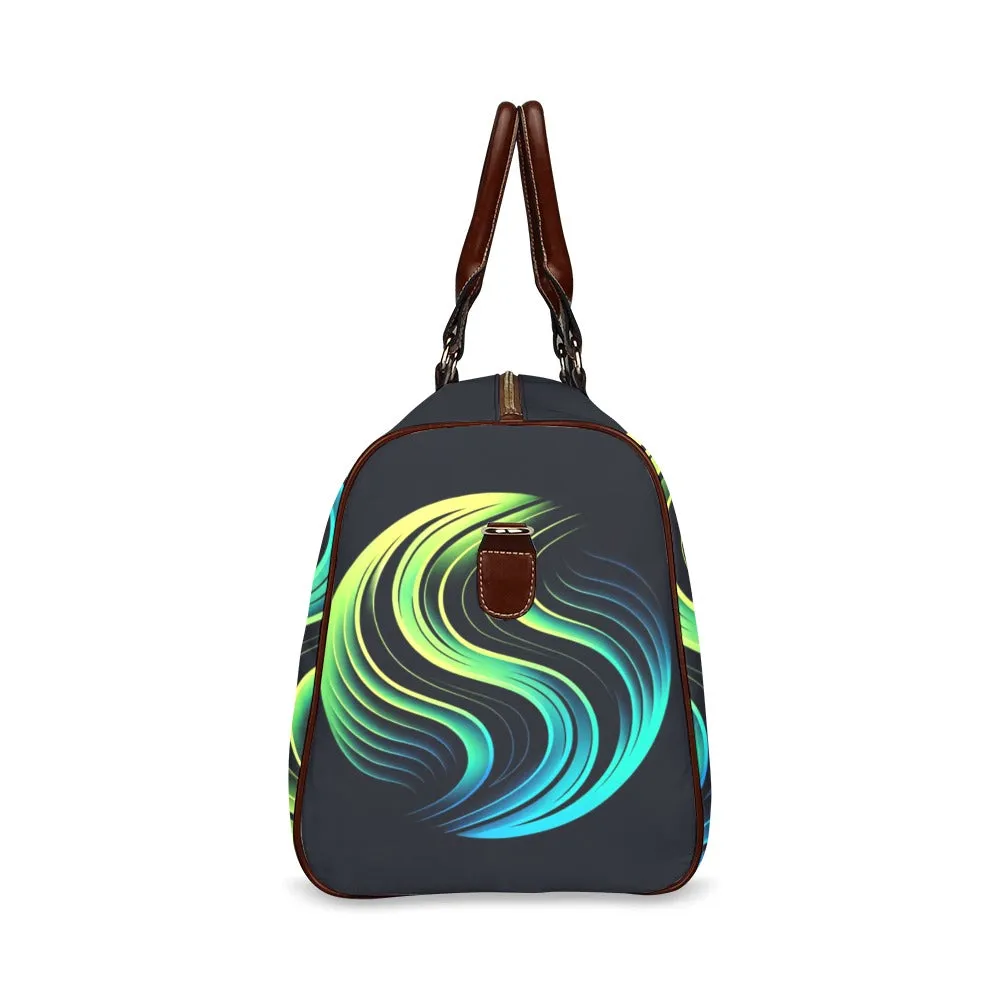 Neon Wave Luxe Waterproof Duffel Bag – Sleek and Stylish