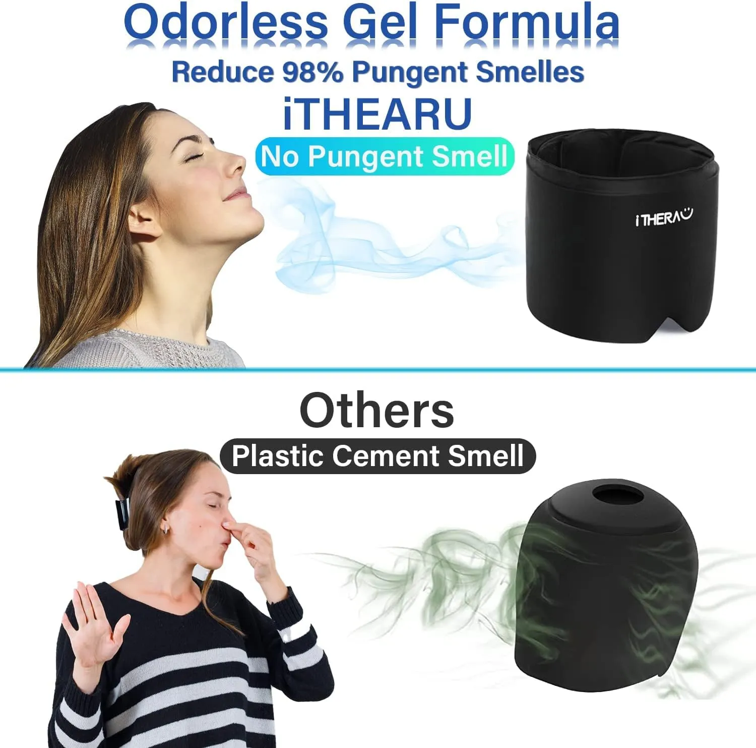 New iTHERAU Headache Relief Hat & Migraine Cap, Migraine Ice Head Wrap Cold Compress, Stretchable Snug Headache Cap for Migraine Mask for Puffy Eyes, Tension, Sinus & Stress Relief! Retails $56 
